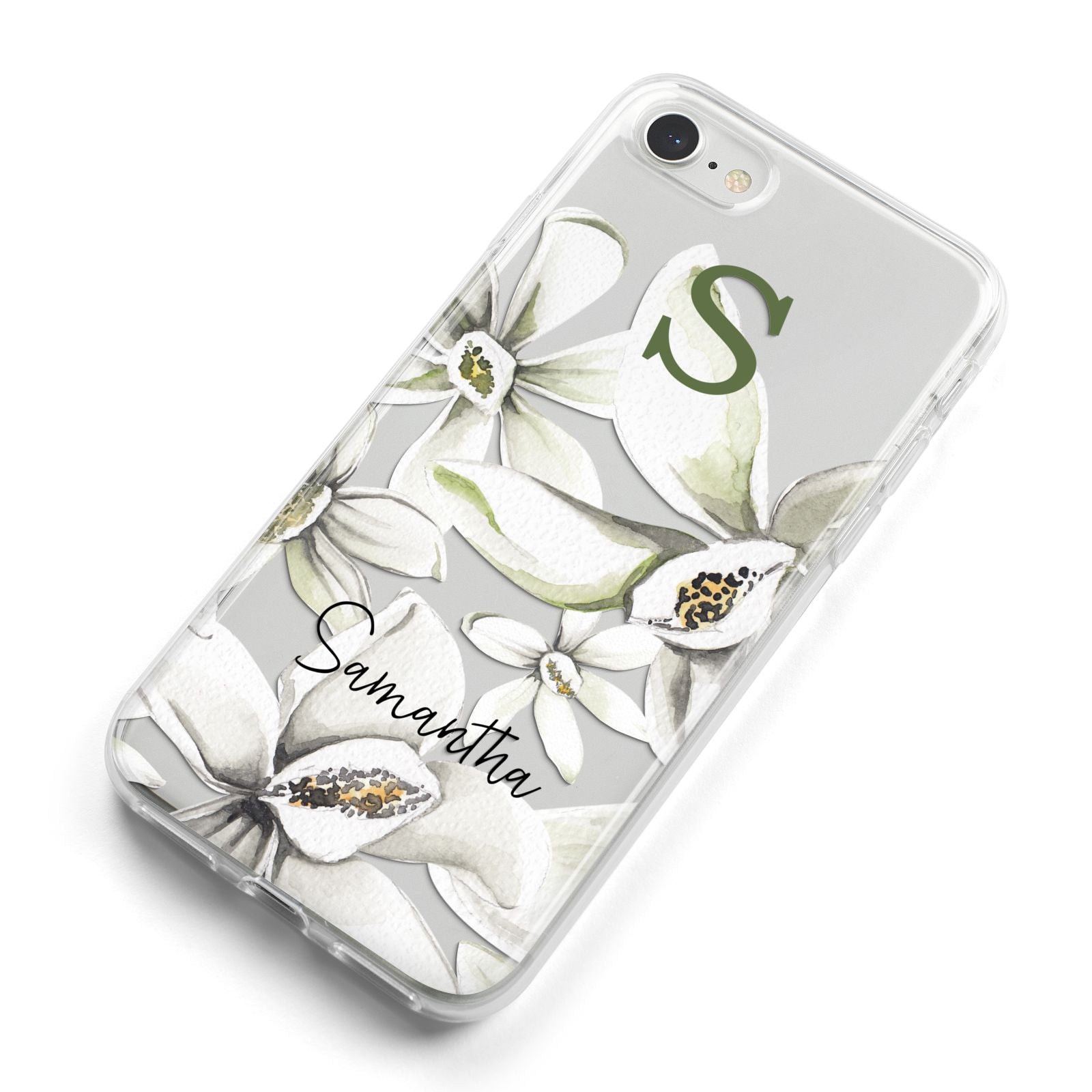 Personalised Orange Blossom iPhone 8 Bumper Case on Silver iPhone Alternative Image