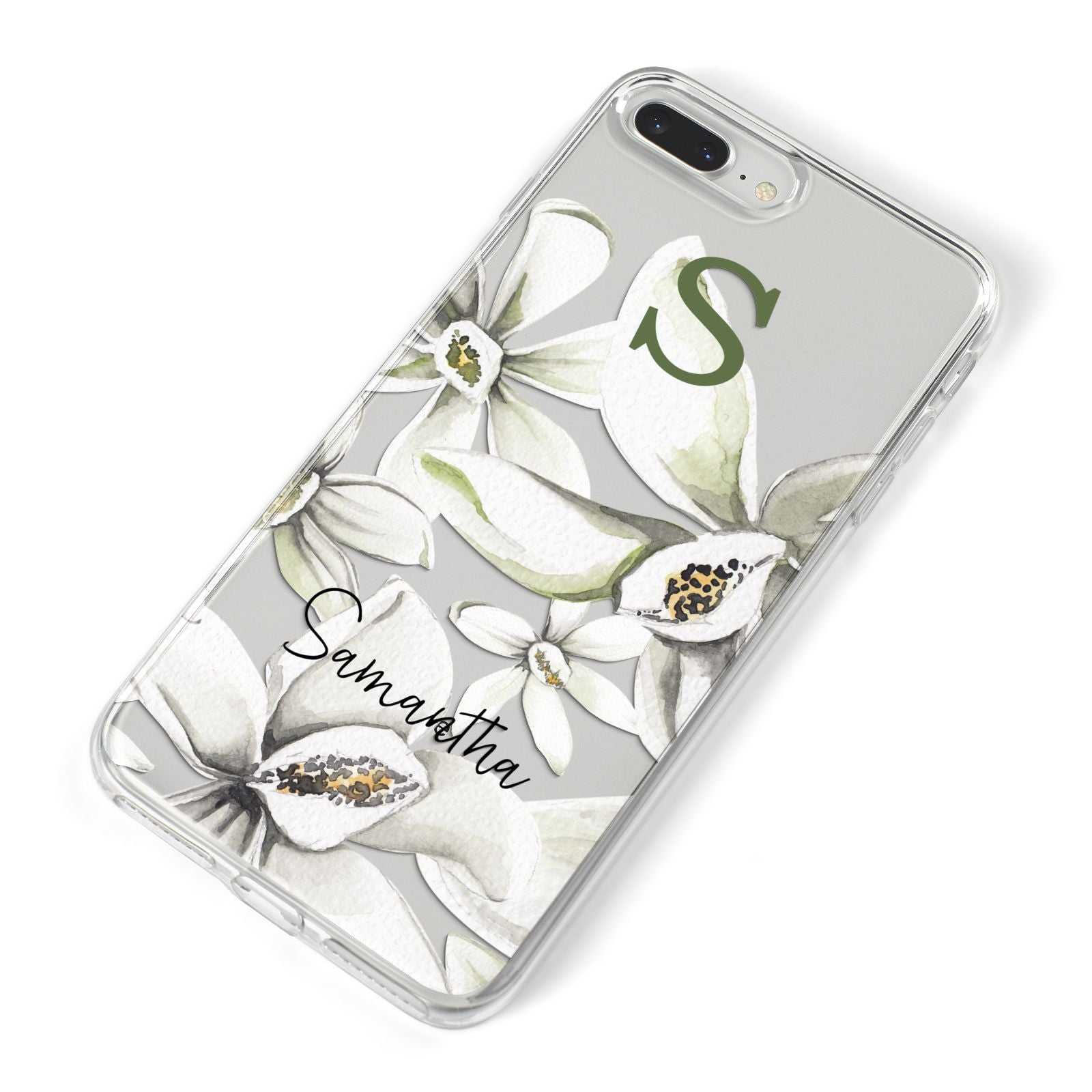 Personalised Orange Blossom iPhone 8 Plus Bumper Case on Silver iPhone Alternative Image