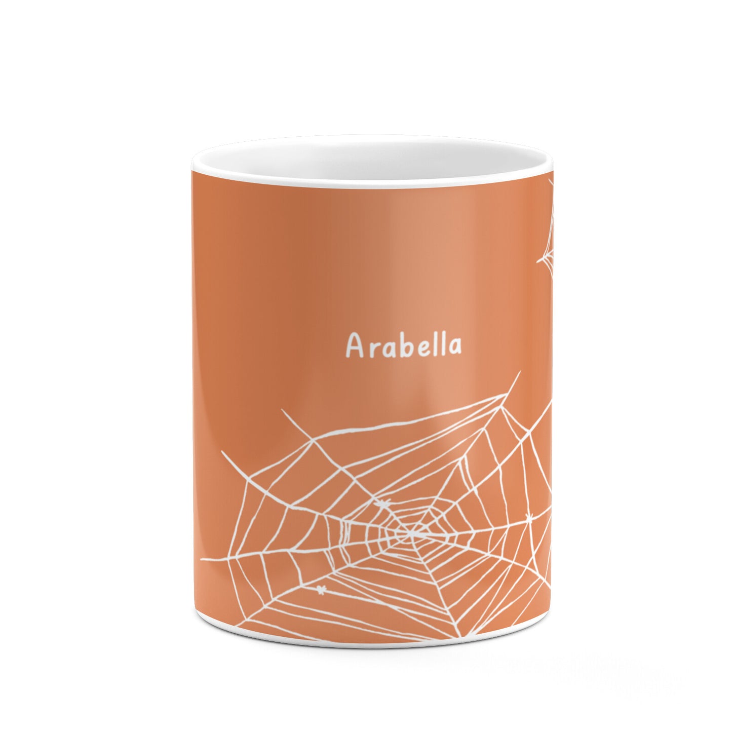Personalised Orange Cobweb 10oz Mug Alternative Image 7