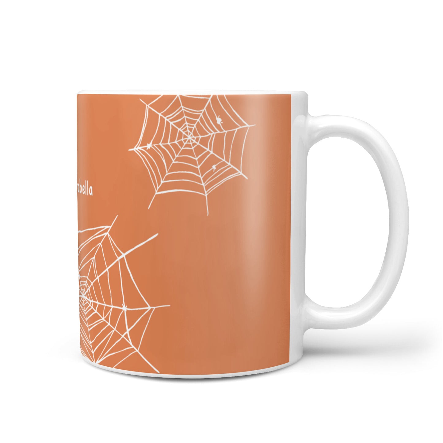 Personalised Orange Cobweb 10oz Mug
