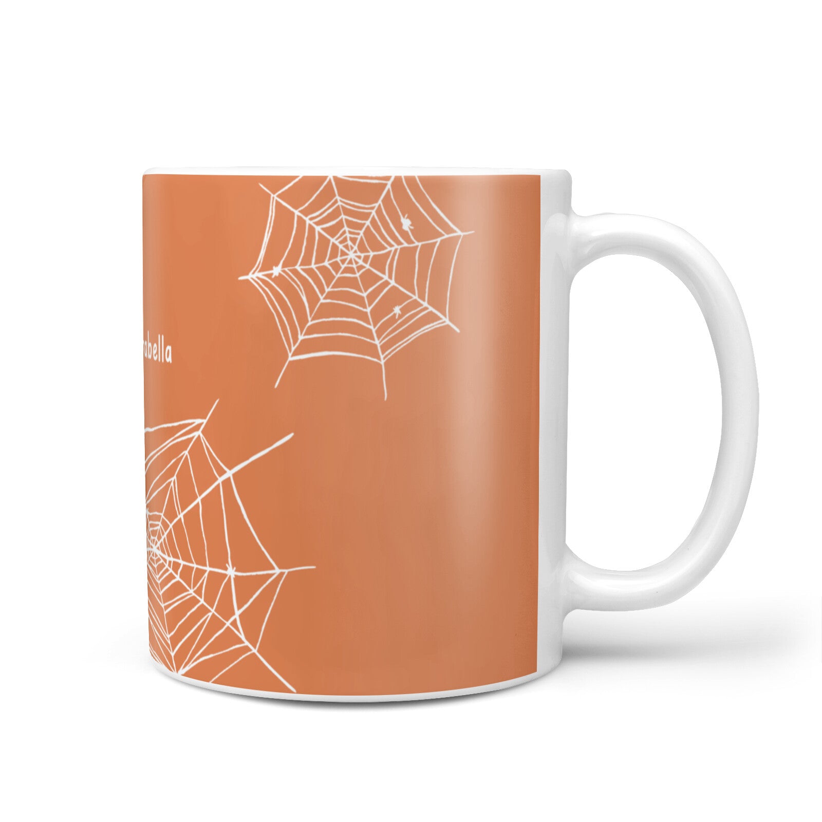 Personalised Orange Cobweb 10oz Mug