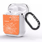 Personalised Orange Cobweb AirPods Clear Case Side Image