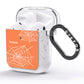 Personalised Orange Cobweb AirPods Glitter Case Side Image