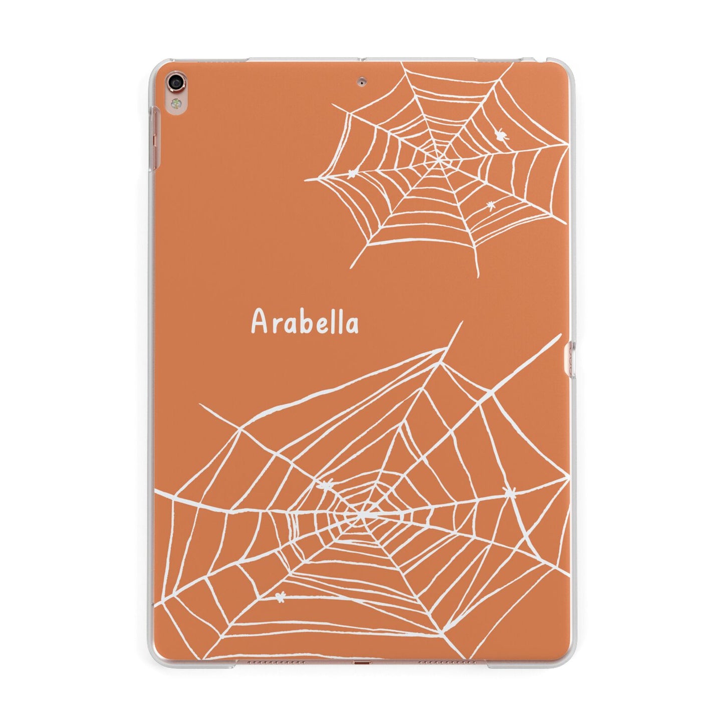 Personalised Orange Cobweb Apple iPad Rose Gold Case