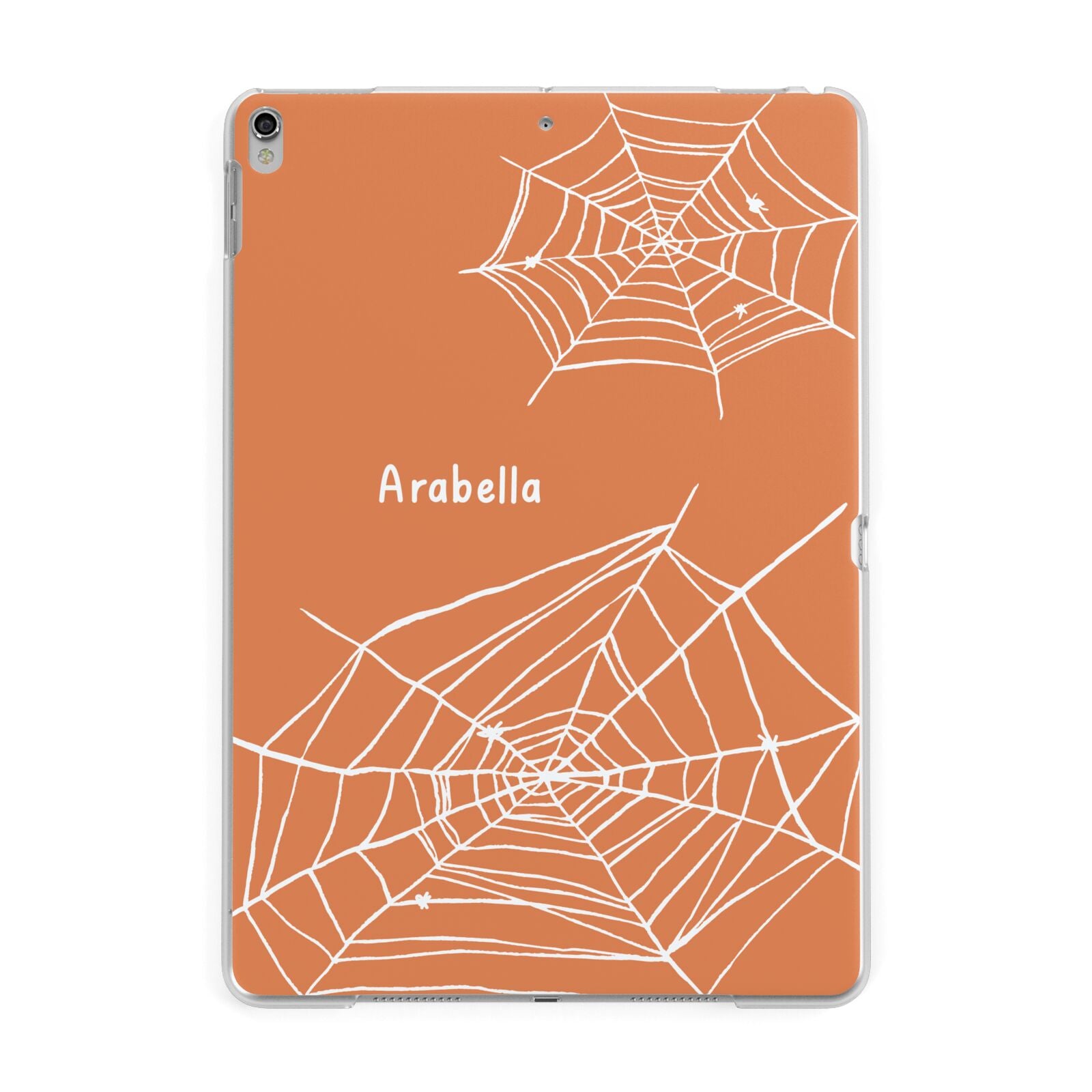 Personalised Orange Cobweb Apple iPad Silver Case