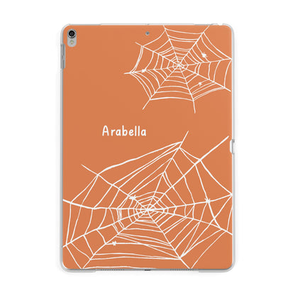 Personalised Orange Cobweb Apple iPad Silver Case