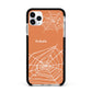 Personalised Orange Cobweb Apple iPhone 11 Pro Max in Silver with Black Impact Case