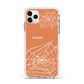 Personalised Orange Cobweb Apple iPhone 11 Pro Max in Silver with White Impact Case