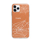 Personalised Orange Cobweb Apple iPhone 11 Pro in Silver with Bumper Case