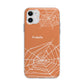 Personalised Orange Cobweb Apple iPhone 11 in White with Bumper Case