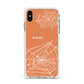 Personalised Orange Cobweb Apple iPhone Xs Max Impact Case White Edge on Silver Phone