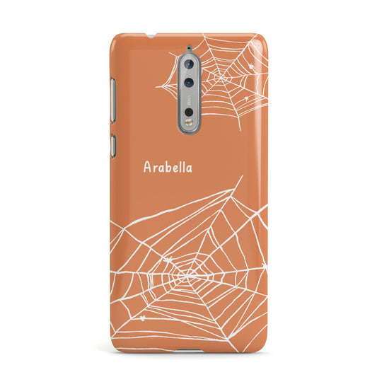 Personalised Orange Cobweb Nokia Case