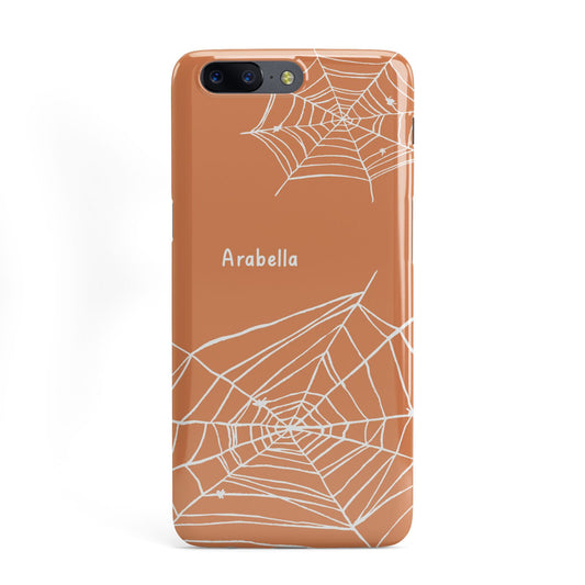 Personalised Orange Cobweb OnePlus Case