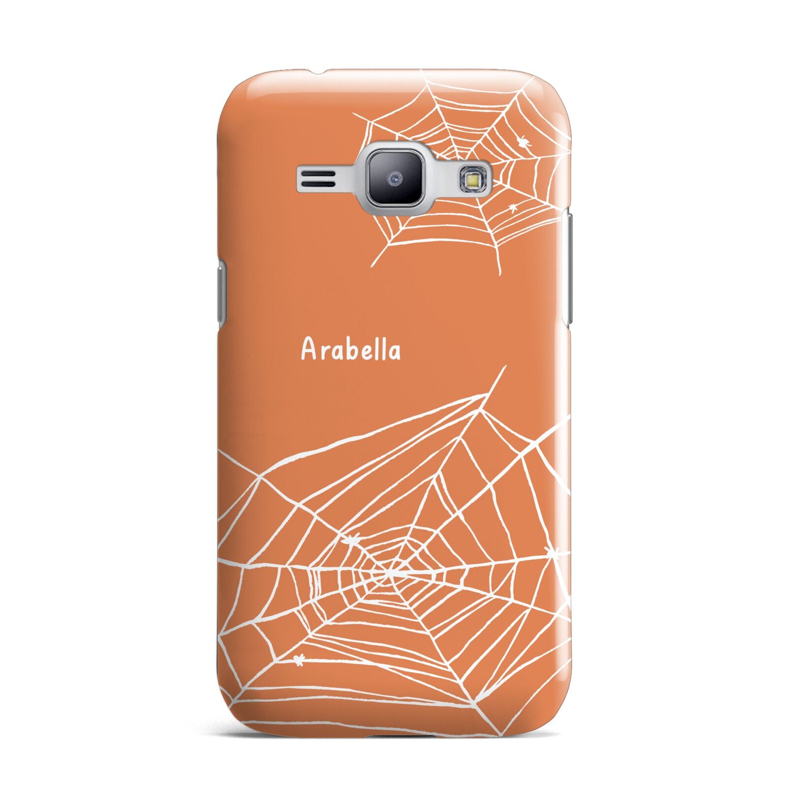 Personalised Orange Cobweb Samsung Galaxy J1 2015 Case