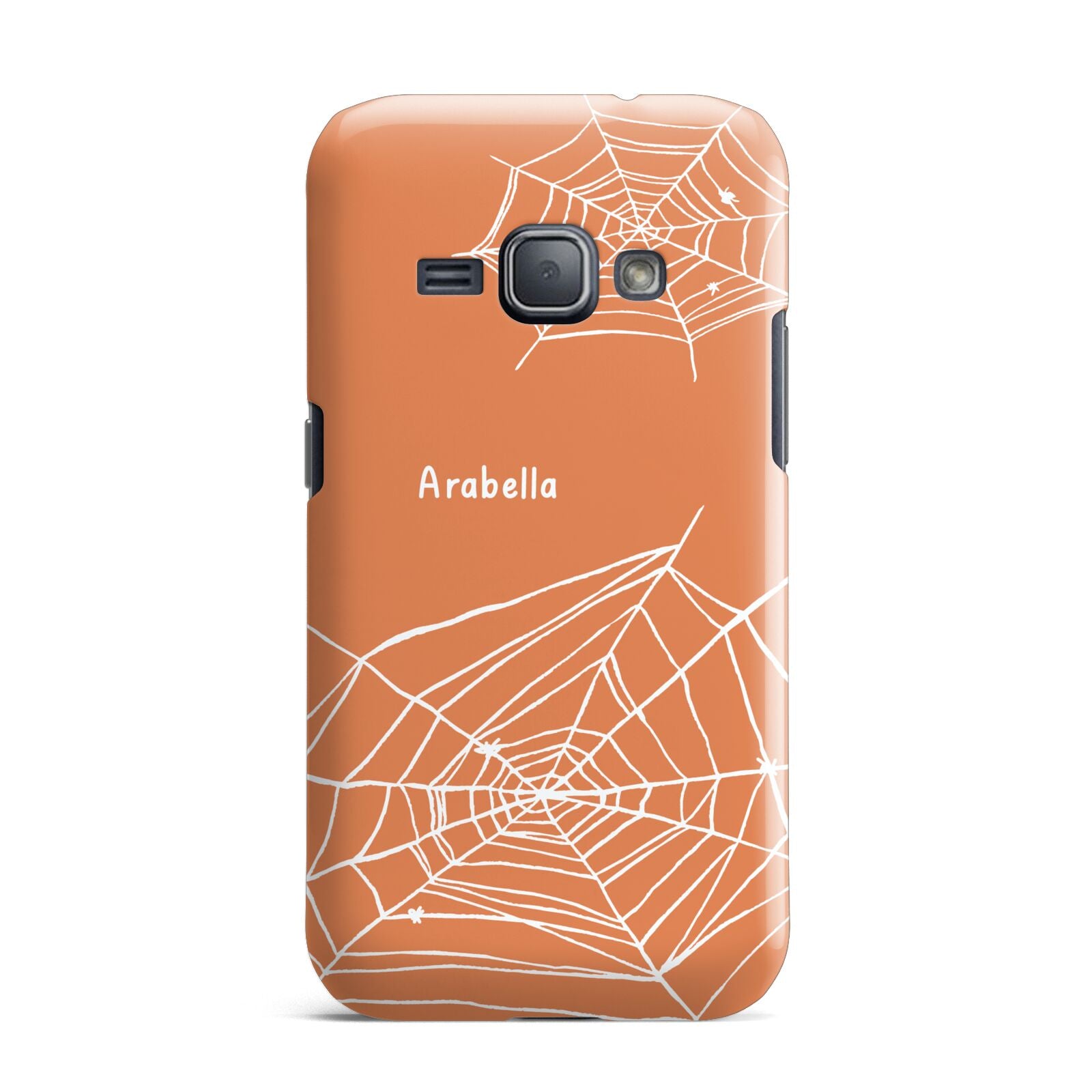 Personalised Orange Cobweb Samsung Galaxy J1 2016 Case