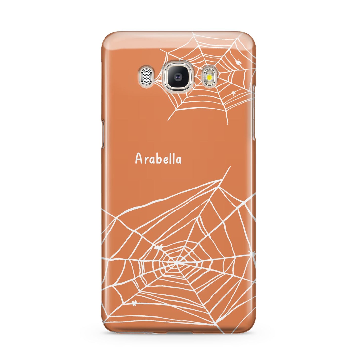 Personalised Orange Cobweb Samsung Galaxy J5 2016 Case