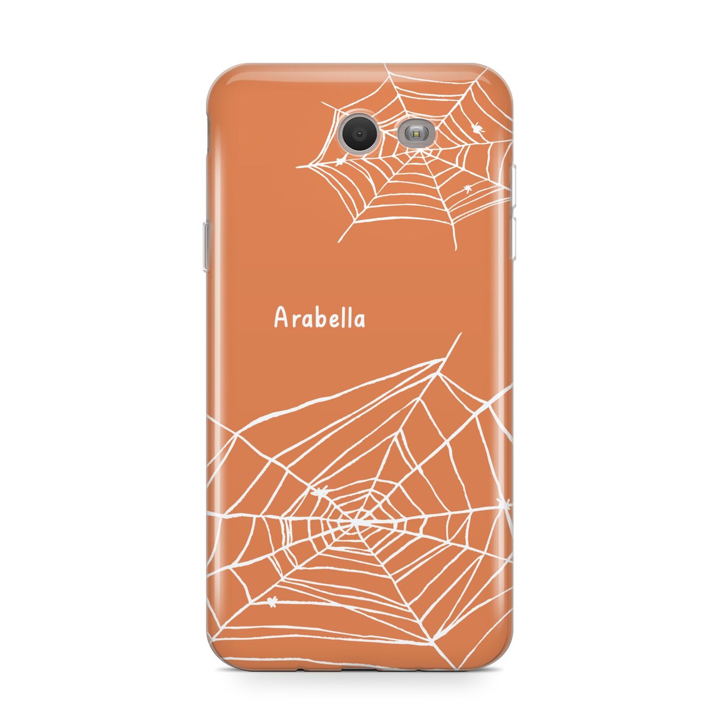 Personalised Orange Cobweb Samsung Galaxy J7 2017 Case