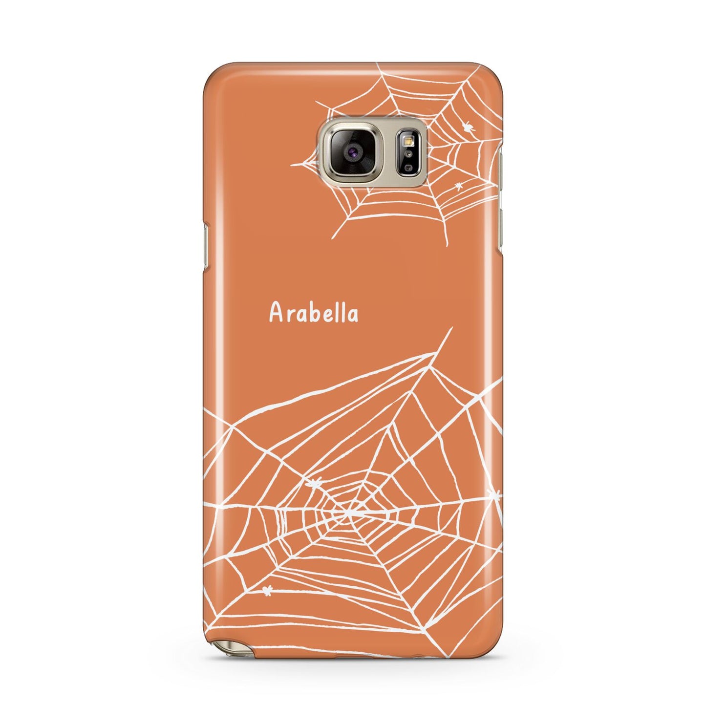 Personalised Orange Cobweb Samsung Galaxy Note 5 Case