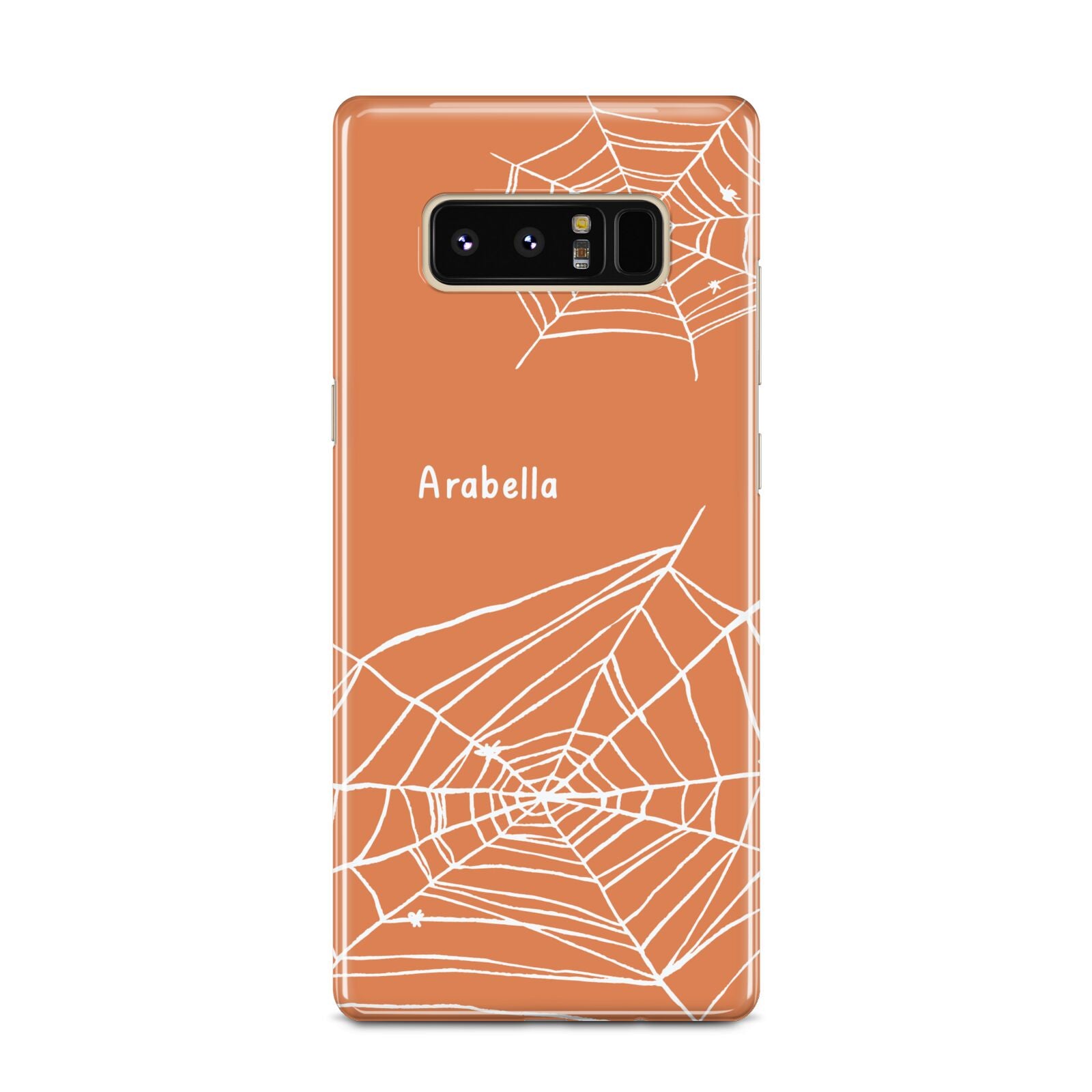 Personalised Orange Cobweb Samsung Galaxy Note 8 Case