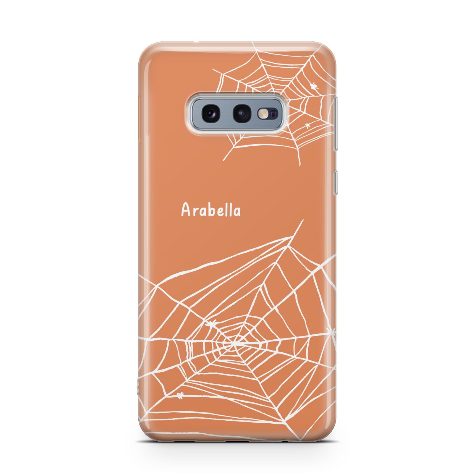 Personalised Orange Cobweb Samsung Galaxy S10E Case