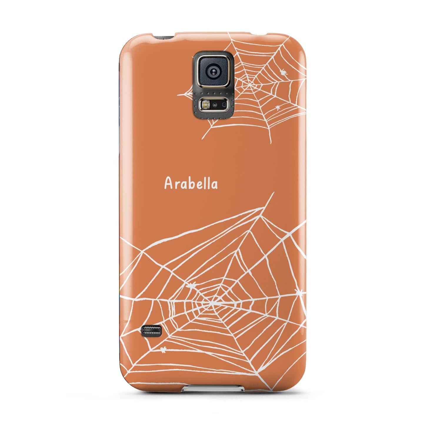 Personalised Orange Cobweb Samsung Galaxy S5 Case