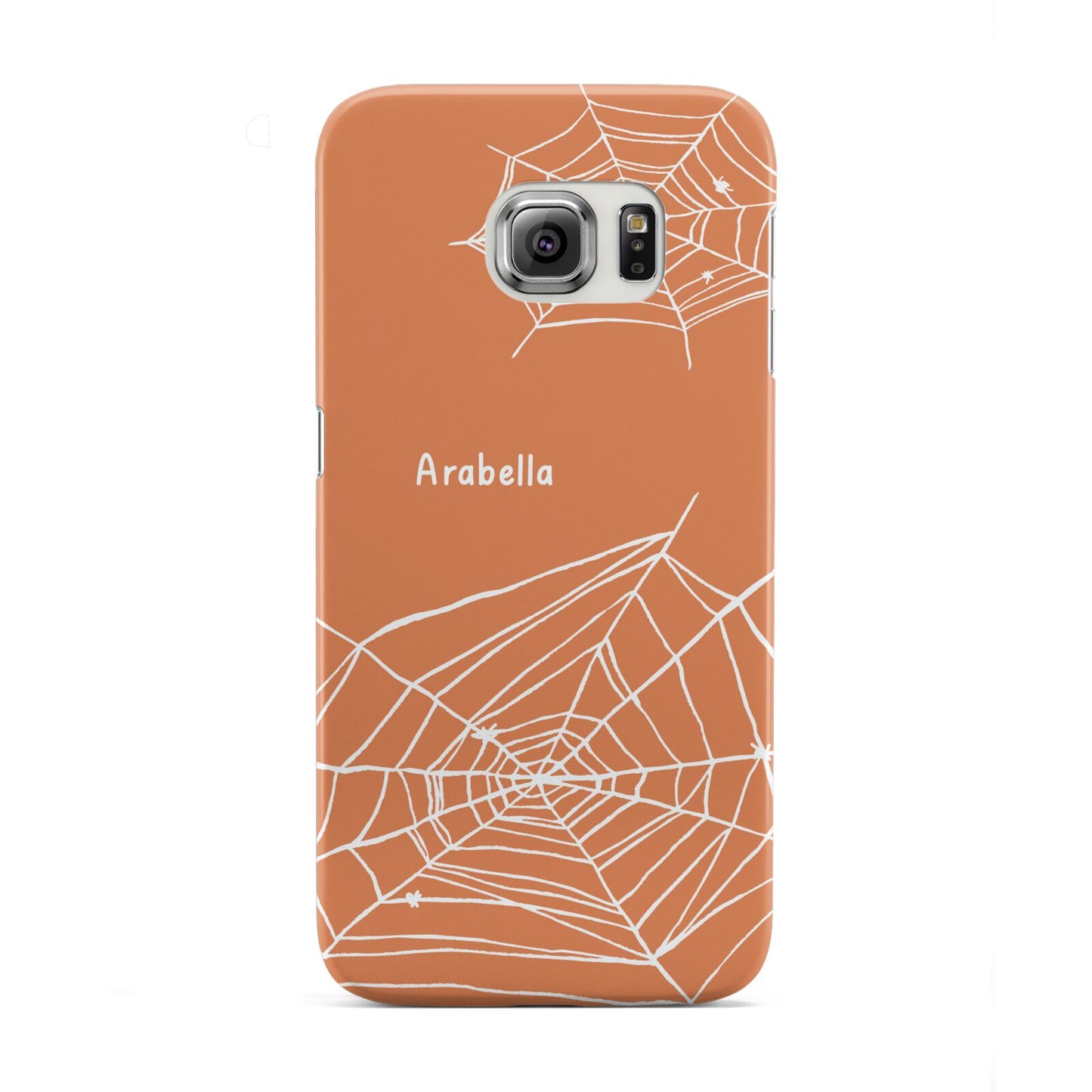 Personalised Orange Cobweb Samsung Galaxy S6 Edge Case