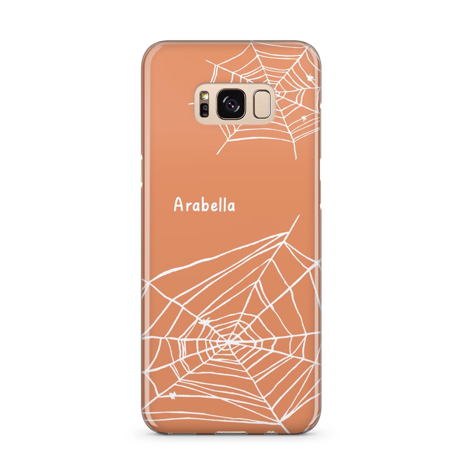 Personalised Orange Cobweb Samsung Galaxy S8 Plus Case