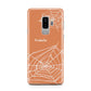 Personalised Orange Cobweb Samsung Galaxy S9 Plus Case on Silver phone