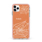 Personalised Orange Cobweb iPhone 11 Pro Max Impact Pink Edge Case