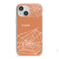 Personalised Orange Cobweb iPhone 13 Mini TPU Impact Case with White Edges