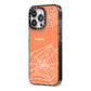 Personalised Orange Cobweb iPhone 13 Pro Black Impact Case Side Angle on Silver phone