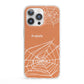 Personalised Orange Cobweb iPhone 13 Pro Clear Bumper Case