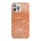 Personalised Orange Cobweb iPhone 13 Pro Max TPU Impact Case with Pink Edges