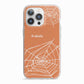 Personalised Orange Cobweb iPhone 13 Pro TPU Impact Case with Pink Edges