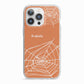 Personalised Orange Cobweb iPhone 13 Pro TPU Impact Case with White Edges