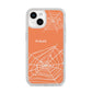Personalised Orange Cobweb iPhone 14 Clear Tough Case Starlight