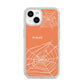 Personalised Orange Cobweb iPhone 14 Glitter Tough Case Starlight