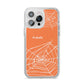Personalised Orange Cobweb iPhone 14 Pro Max Clear Tough Case Silver