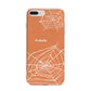 Personalised Orange Cobweb iPhone 7 Plus Bumper Case on Silver iPhone