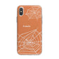 Personalised Orange Cobweb iPhone X Bumper Case on Silver iPhone Alternative Image 1