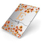 Personalised Orange Flowers Apple iPad Case on Silver iPad Side View