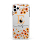 Personalised Orange Flowers Apple iPhone 11 Pro Max in Silver with White Impact Case