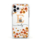 Personalised Orange Flowers Apple iPhone 11 Pro in Silver with White Impact Case