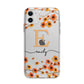 Personalised Orange Flowers Apple iPhone 11 in White with Bumper Case