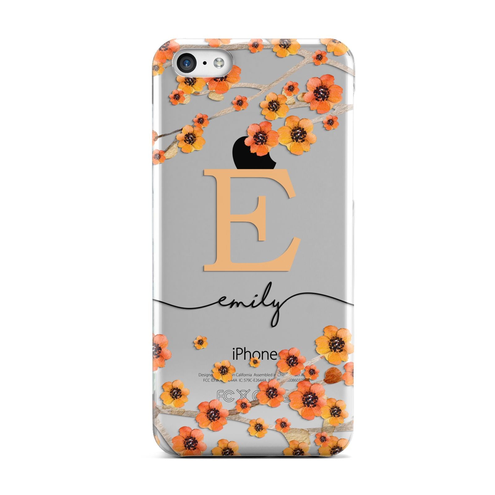 Personalised Orange Flowers Apple iPhone 5c Case