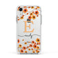 Personalised Orange Flowers Apple iPhone XR Impact Case White Edge on Silver Phone