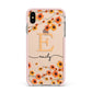 Personalised Orange Flowers Apple iPhone Xs Max Impact Case Pink Edge on Gold Phone