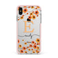 Personalised Orange Flowers Apple iPhone Xs Max Impact Case Pink Edge on Silver Phone