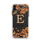Personalised Orange Flowers Apple iPhone Xs Max Impact Case White Edge on Black Phone