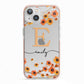 Personalised Orange Flowers iPhone 13 TPU Impact Case with Pink Edges